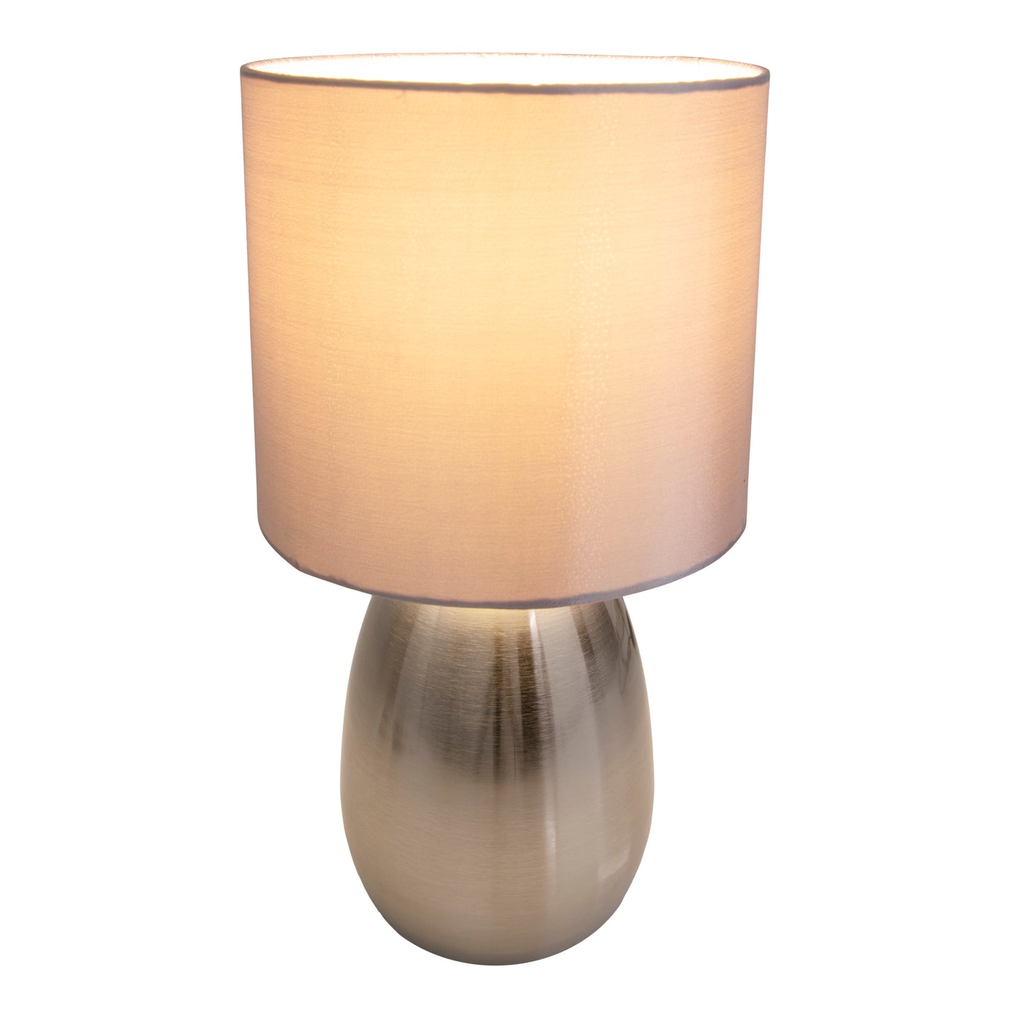 Tischleuchte "AURUM" H: 33cm stahl-blank/grau