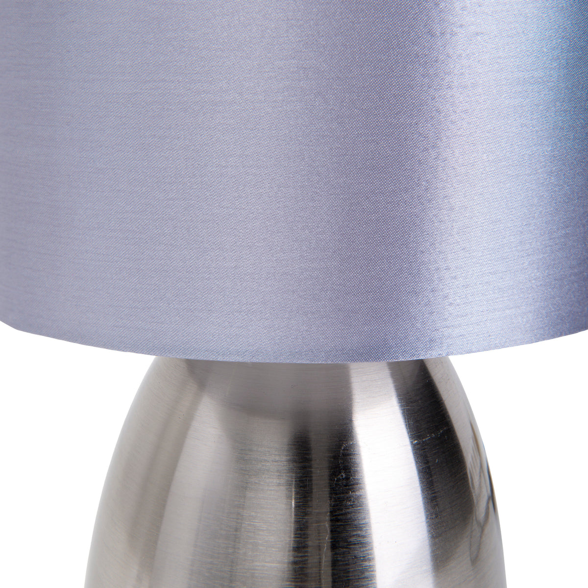 Tischleuchte "AURUM" H: 33cm stahl-blank/grau