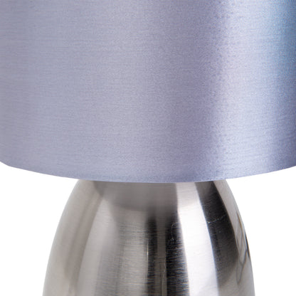 Tischleuchte "AURUM" H: 33cm stahl-blank/grau
