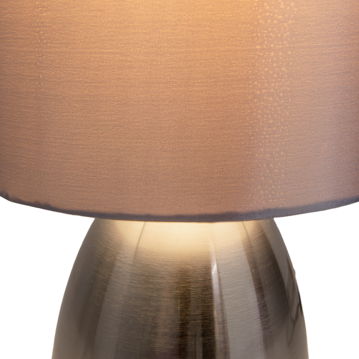 Tischleuchte "AURUM" H: 33cm stahl-blank/grau