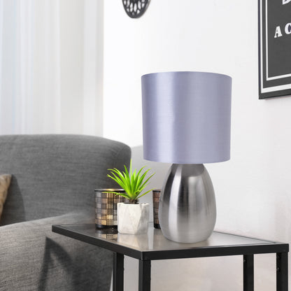 Tischleuchte "AURUM" H: 33cm stahl-blank/grau