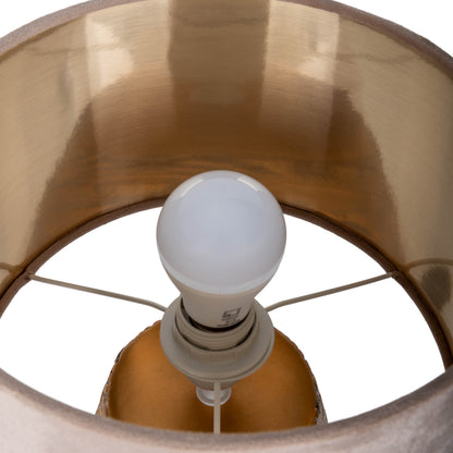 Tischleuchten - Tischleuchte beige "BRONCO" D: 26 cm, Tischlampe im Natural Style, aus Keramik in beige, 39 cm hoch, Ø 26 cm, E27-Fassung  Schnurschalter