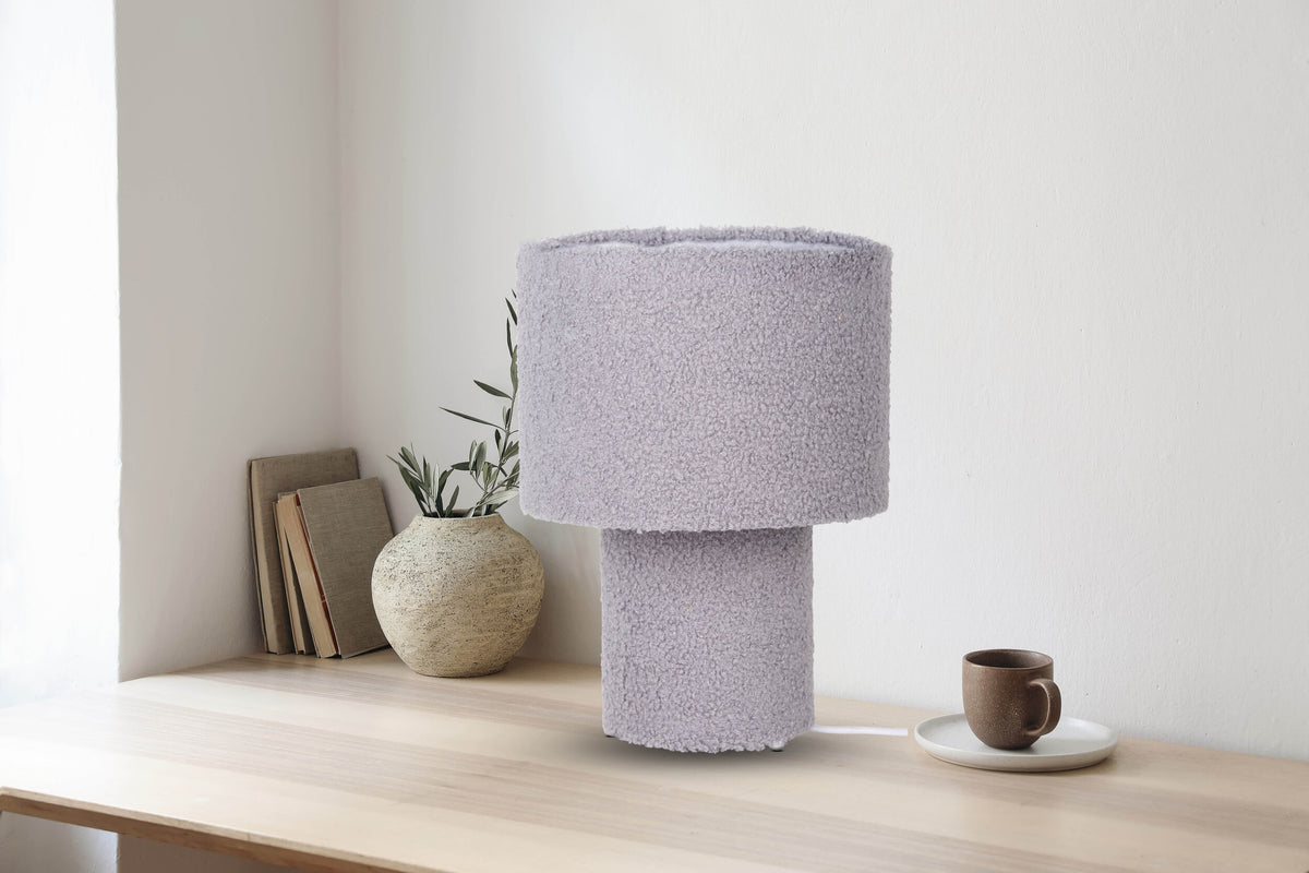 Tischleuchte "FLUFFY" grau / H: ca. 31cm
