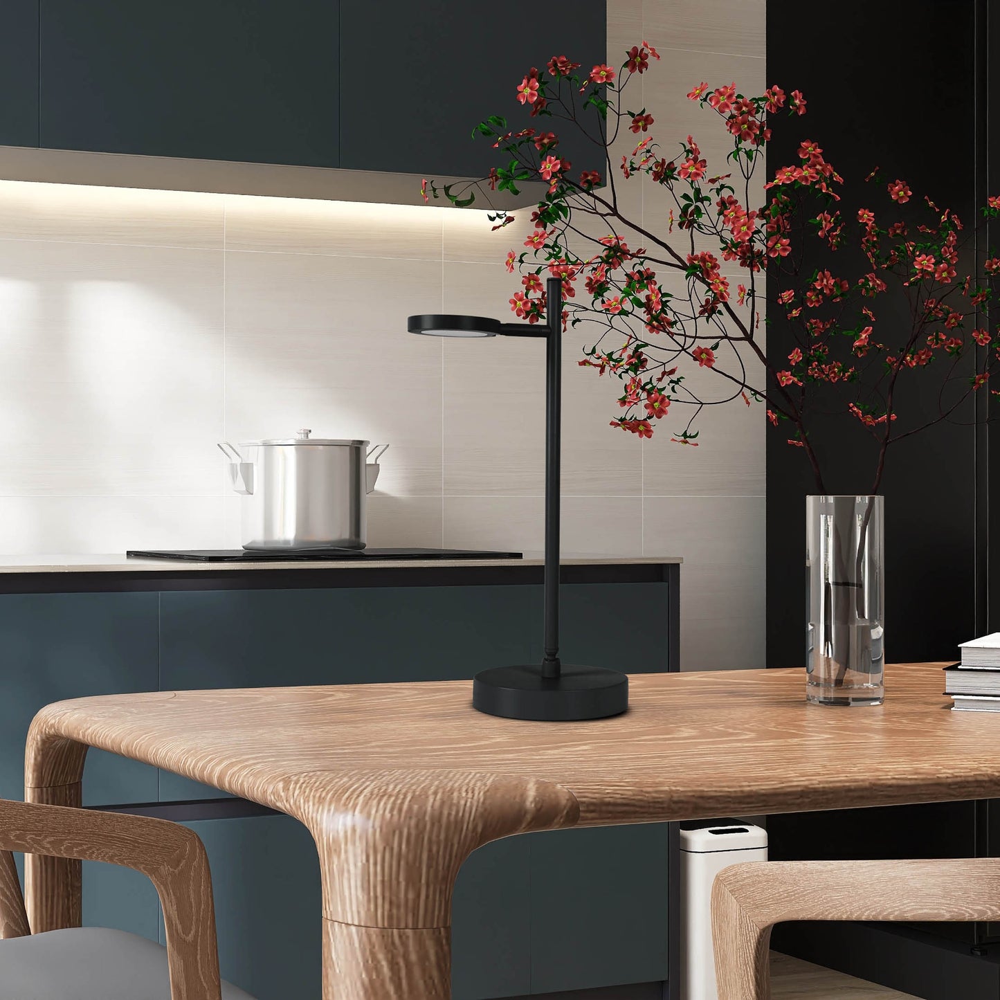 LED Akku-/ Tischleuchte "LUPA" H: 45cm schwarz