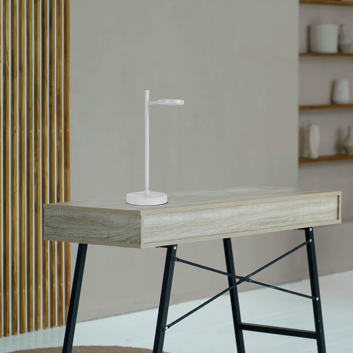 LED Akku-/ Tischleuchte "LUPA" H: 45cm weiß