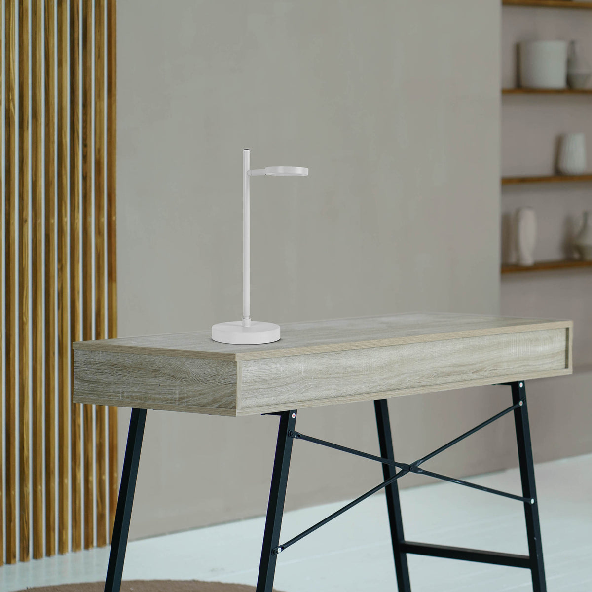 LED Akku-/ Tischleuchte "LUPA" H: 45cm weiß