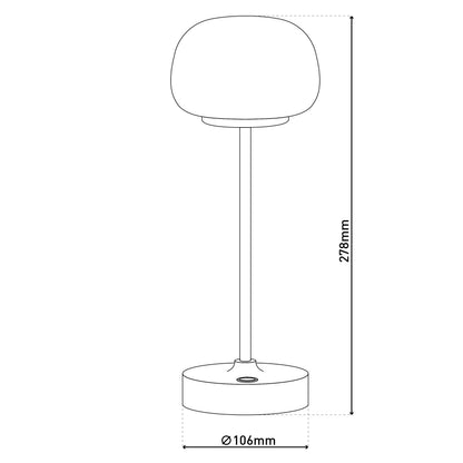 LED Akku-/Tischleuchte "PINA" H: 30cm beige