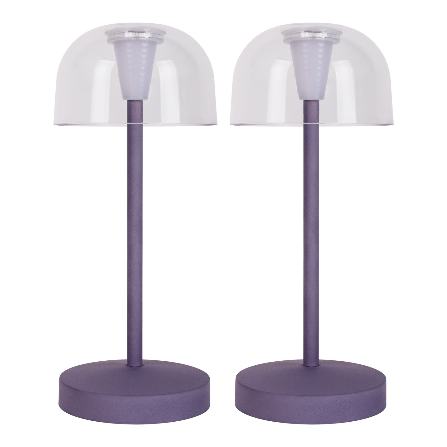 2er-Set Akku-/Tischleuchte "GOMBA" H: 18,5cm brombeere