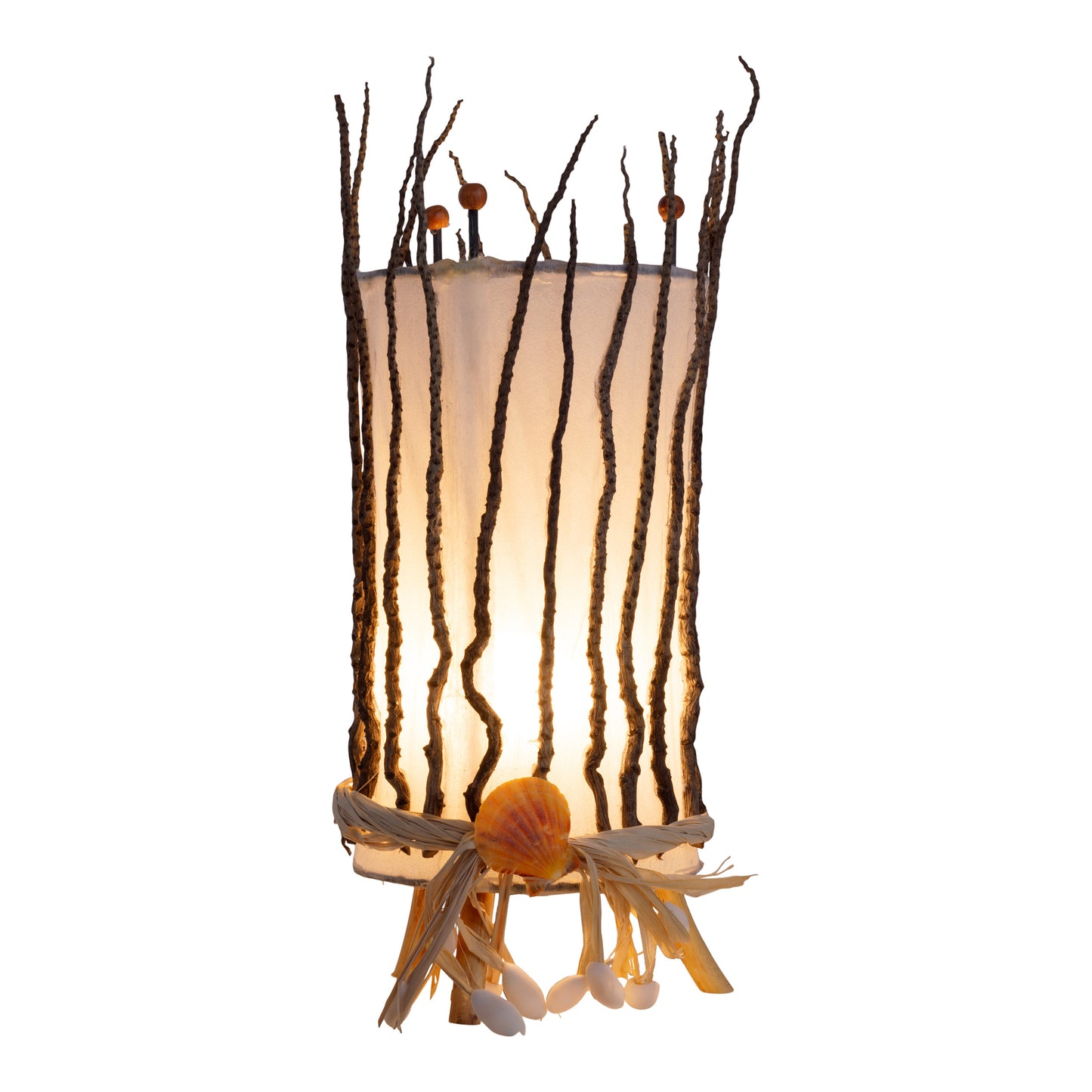 Tischleuchten - Tischleuchte "KARIBIK", Tischlampe aus Holz in weiß, E14-Fassung