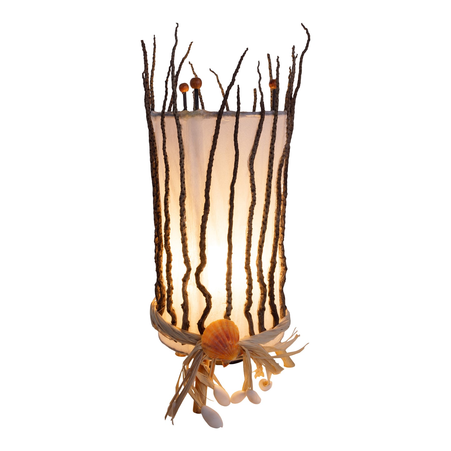 Tischleuchten - Tischleuchte "KARIBIK", Tischlampe aus Holz in weiß, E14-Fassung