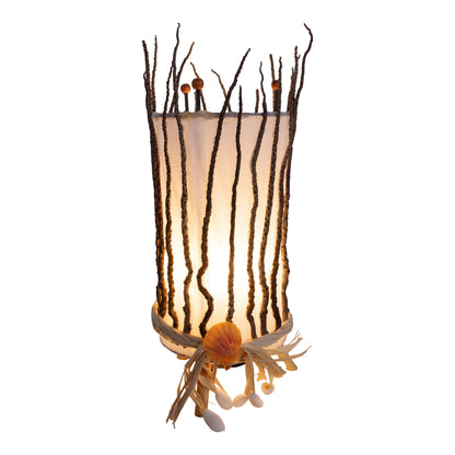 Tischleuchten - Tischleuchte "KARIBIK", Tischlampe aus Holz in weiß, E14-Fassung