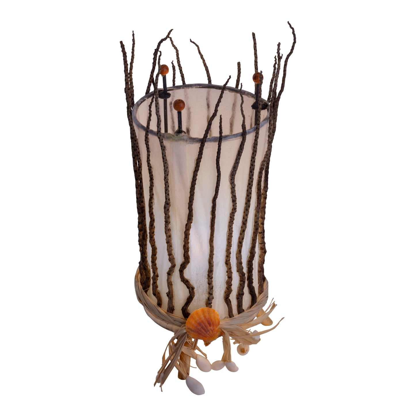 Tischleuchten - Tischleuchte "KARIBIK", Tischlampe aus Holz in weiß, E14-Fassung