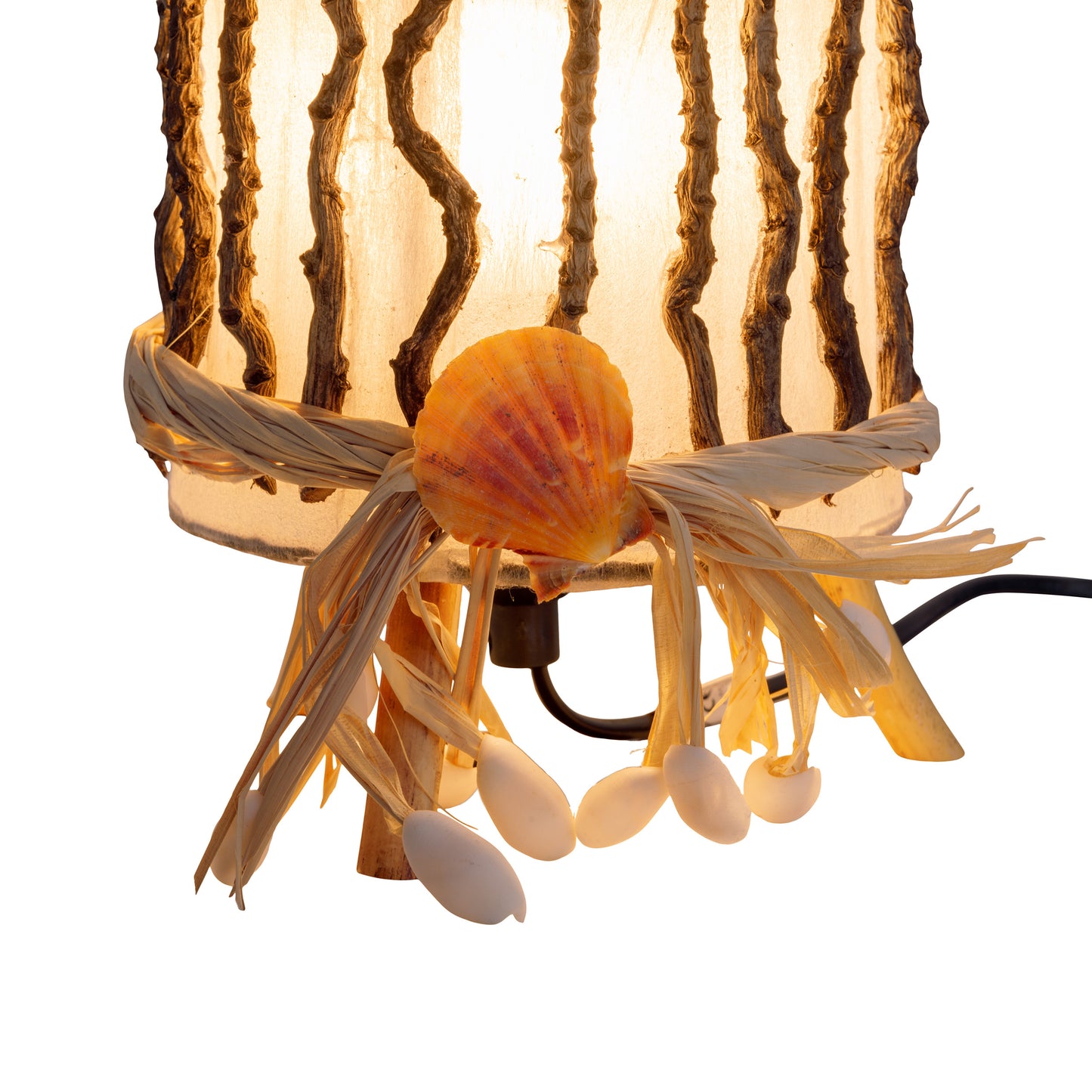 Tischleuchten - Tischleuchte "KARIBIK", Tischlampe aus Holz in weiß, E14-Fassung