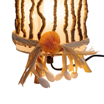Tischleuchten - Tischleuchte "KARIBIK", Tischlampe aus Holz in weiß, E14-Fassung