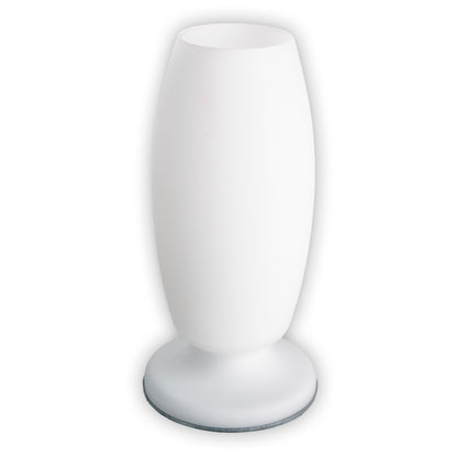 Tischleuchten - Glastischleuchte, Tischlampe aus Glas in weiß, 25 cm hoch, Ø 15 cm, E14-Fassung