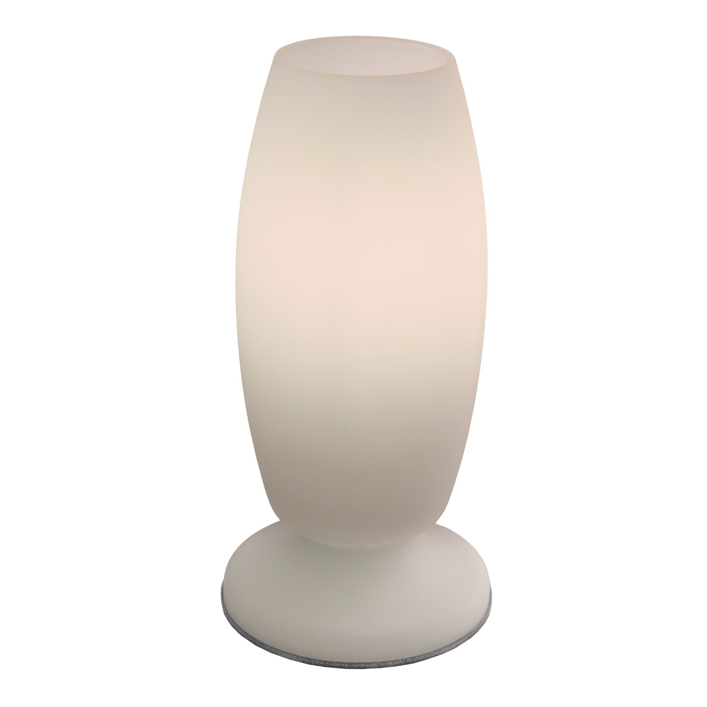 Tischleuchten - Glastischleuchte, Tischlampe aus Glas in weiß, 25 cm hoch, Ø 15 cm, E14-Fassung