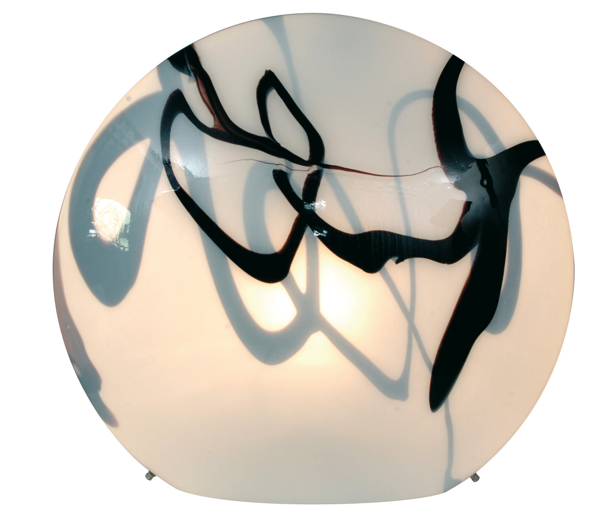 Glas-/Tischleuchte H: 60cm schwarz/weiß