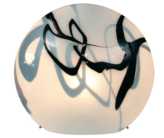 Glas-/Tischleuchte H: 60cm schwarz/weiß