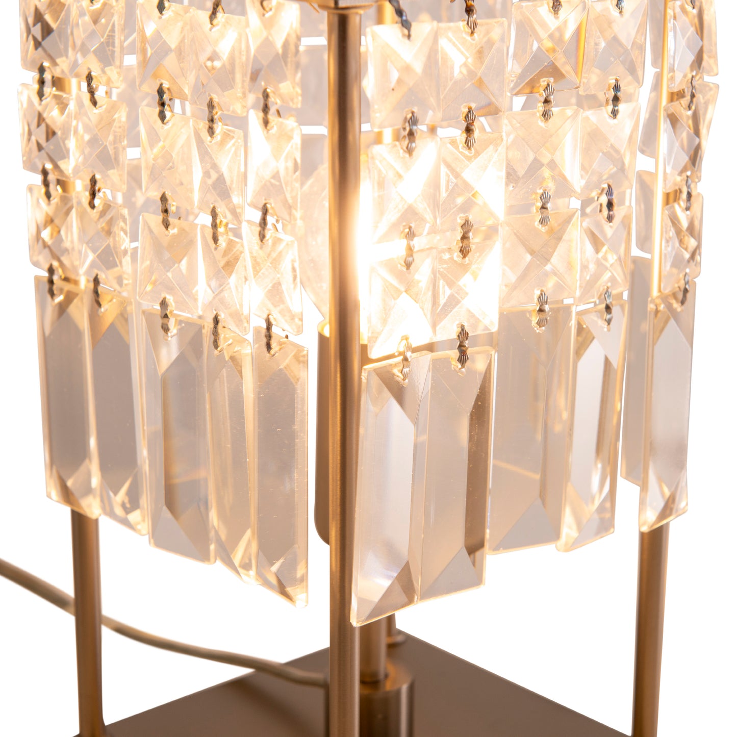 Tischleuchten - Kristall-Glastischleuchte "Glitter", Tischlampe aus Metall und Glas in chrome, 24 cm hoch, Ø 13 cm, E14-Fassung