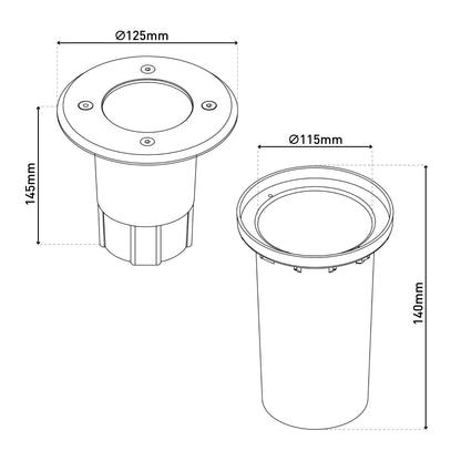 LED Bodeneinbauleuchte "FORTO" Ø: 12,5cm
