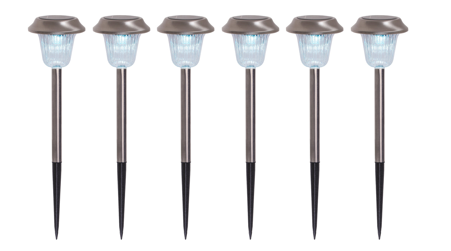 6er-Set LED Solar-/Erdspieß "GUSTAV" Ø: 39 cm