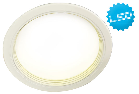 Einbauleuchten - LED- Deckeneinbauleuchte, Einbaulampe im Functional Style, aus Metall und Kunststoff in weiß, 8 cm tief, Ø 23,5 cm, inkl. LED  dimmbar