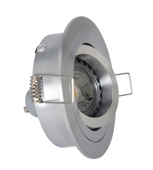 Einbauleuchten - Einbauspot, Einbaulampe im Functional Style, aus Metall in silber, 12 cm tief, Ø 9,2 cm, GU10-Fassung