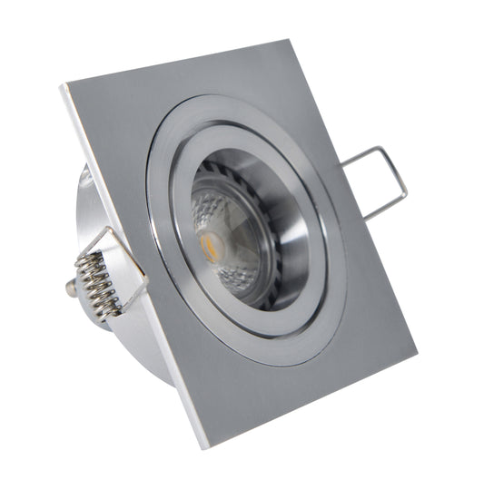 Einbauleuchten - Einbauspot, Einbaulampe im Functional Style, aus Metall in silber, 12 cm hoch, Maße 9,2 x 9,2 cm, GU10-Fassung
