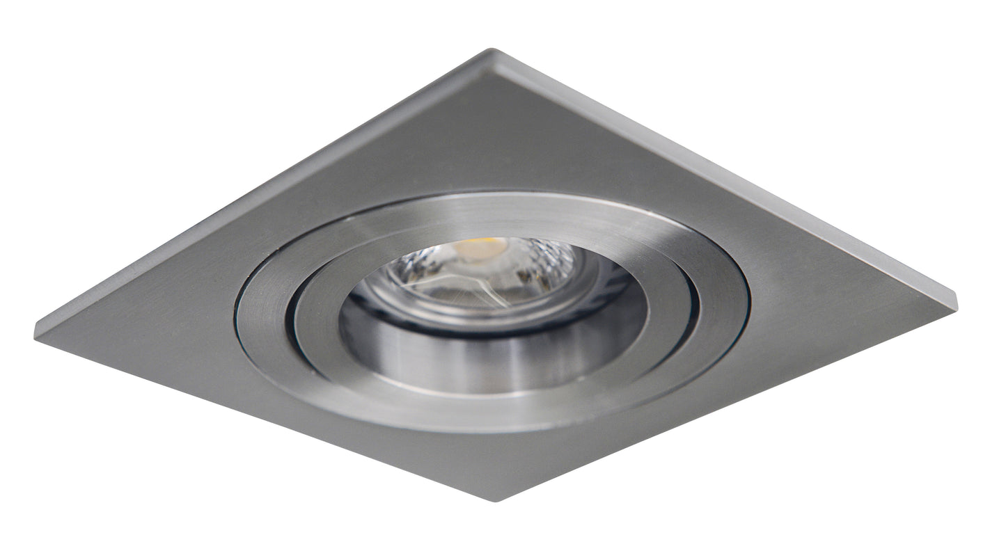 Einbauleuchten - Einbauspot, Einbaulampe im Functional Style, aus Metall in silber, 12 cm hoch, Maße 9,2 x 9,2 cm, GU10-Fassung