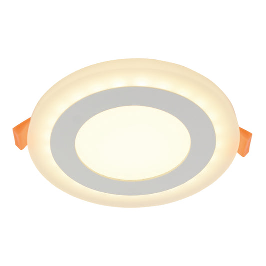 Einbauleuchten - LED Einbauleuchte "Interna" d: 14,3cm, Einbaulampe im Functional Style, aus Metall und Kunststoff in warmweiß, 1,5 cm tief, Ø 14,3 cm, inkl. LED