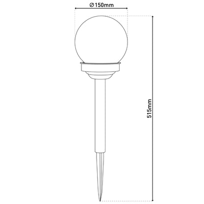 LED Außen Kugelerdspieß "BALL" D: 15 cm