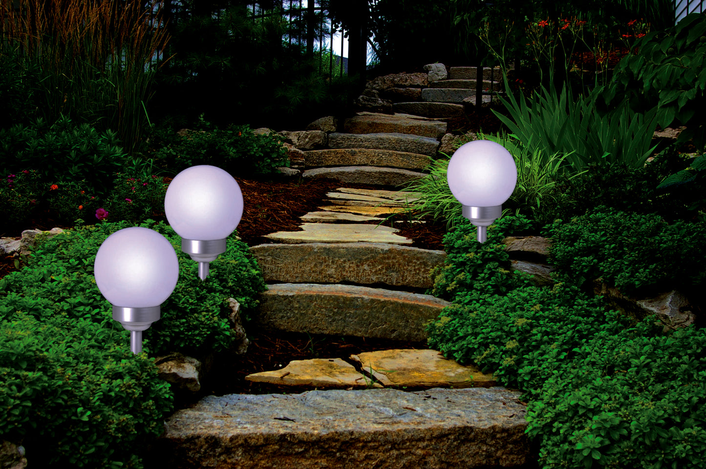 LED Außen Kugelerdspieß "BALL" D: 15 cm