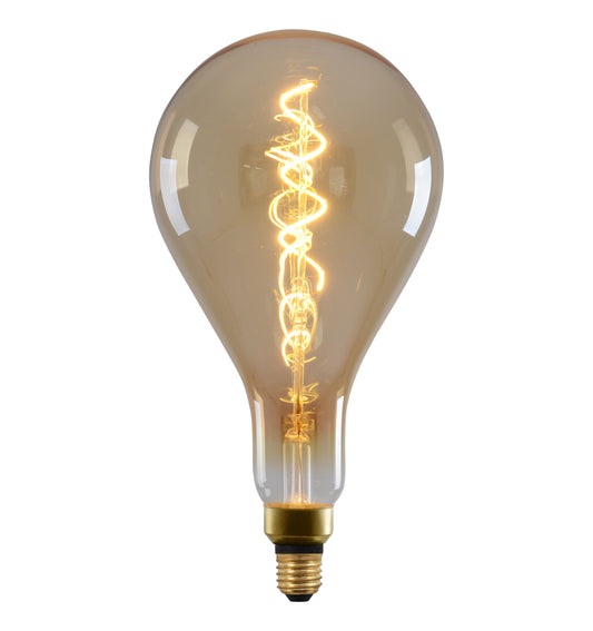 LED Leuchtmittel "DILLY MAX" E27 / 5 W H: 29cm amberfarben - E27, 5 Watt, 280 Lumen, 2200 Kelvin, aus Metall und Glas, warmweiß