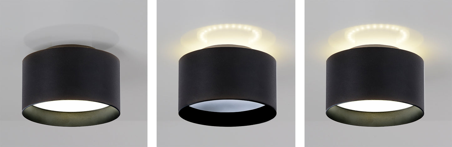 Spots - LED Spot "TRIOS", Strahler im Modern Style, aus Metall und Kunststoff in schwarz, 9 cm hoch, Ø 14 cm, inkl. LED