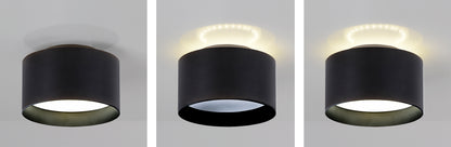 Spots - LED Spot "TRIOS", Strahler im Modern Style, aus Metall und Kunststoff in schwarz, 9 cm hoch, Ø 14 cm, inkl. LED