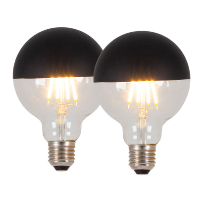 2er-Set LED Leuchtmittel "TOMY" E27/5W schwarz - E27, 5 Watt, 510 Lumen, 2700 Kelvin, aus Metall und Glas, schwarz  dimmbar