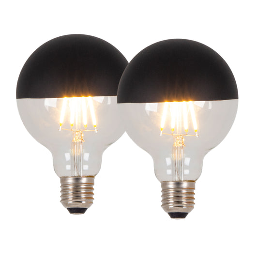2er-Set LED Leuchtmittel "TOMY" E27/5W schwarz - E27, 5 Watt, 510 Lumen, 2700 Kelvin, aus Metall und Glas, schwarz  dimmbar