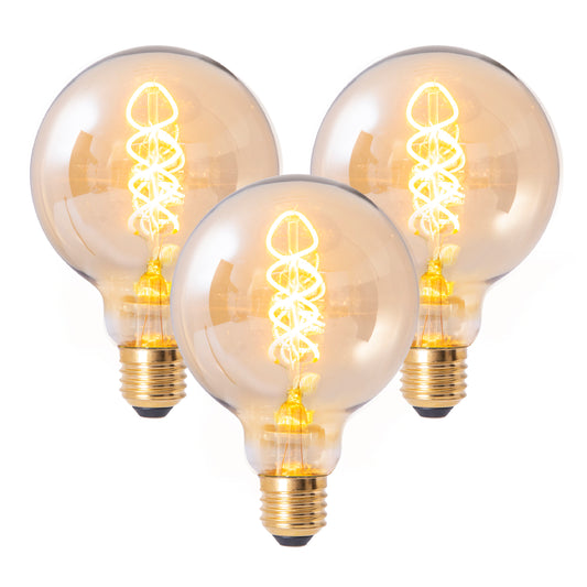 3er-Set LED Leuchtmittel "DILLY" E27 H: 13,5cm warmweiß