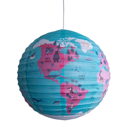 Papierleuchte "Ballon Ø: 50 cm Weltkugel
