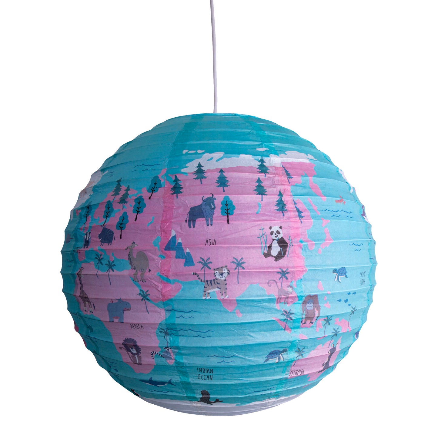 Papierleuchte "Ballon Ø: 50 cm Weltkugel