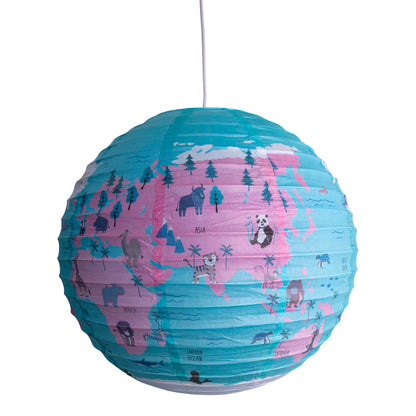 Papierleuchte "Ballon Ø: 50 cm Weltkugel