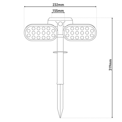 LED Solarstrahler "PACO" H: 42,6 cm
