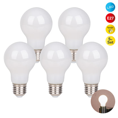 5er-Set E27 LED Leuchtmittel "DAFFY" H: 10,7cm warmweiß