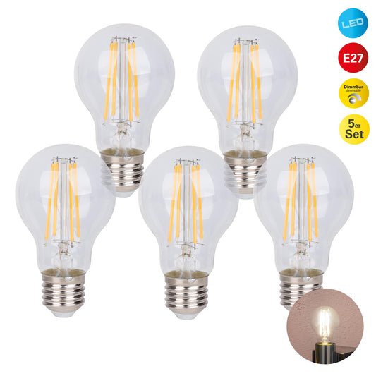 5er-Set E27 LED Leuchtmittel "DAFFY" H: 10,5cm warmweiß