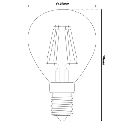 6er-Set E14 LED Leuchtmittel "DAFFY" H: 7,8cm warmweiß