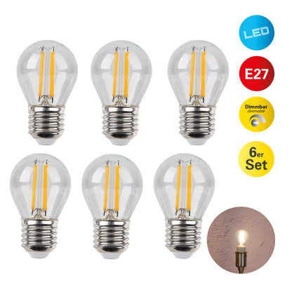 6er-Set E27 LED Leuchtmittel "DAFFY" dimmbar
