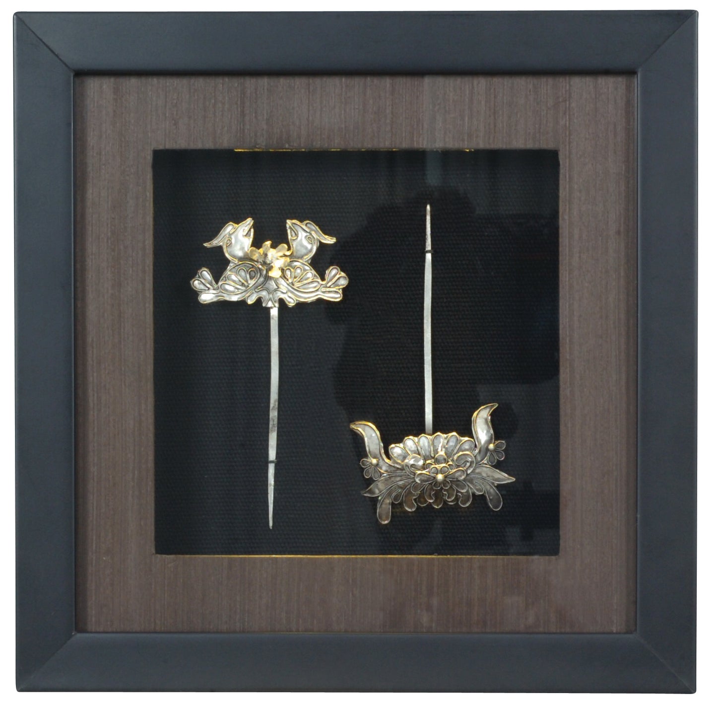 Dekoartikel-Bild, aus Holz, schwarz, LED Platine