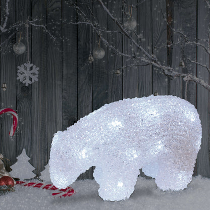 2er-Set LED Dekoleuchte Eisbär aus Kunststoff in weiß, mit LED Platine