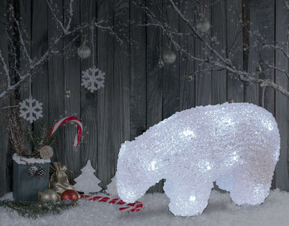 LED Dekoleuchte Eisbär L: 20cm weiß