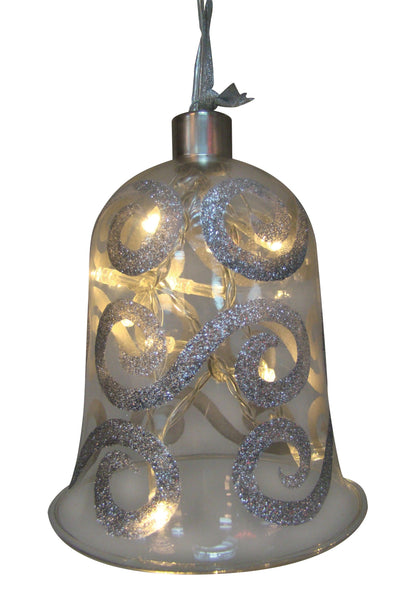 Dekoglas mit Lichterkette "Glocke"